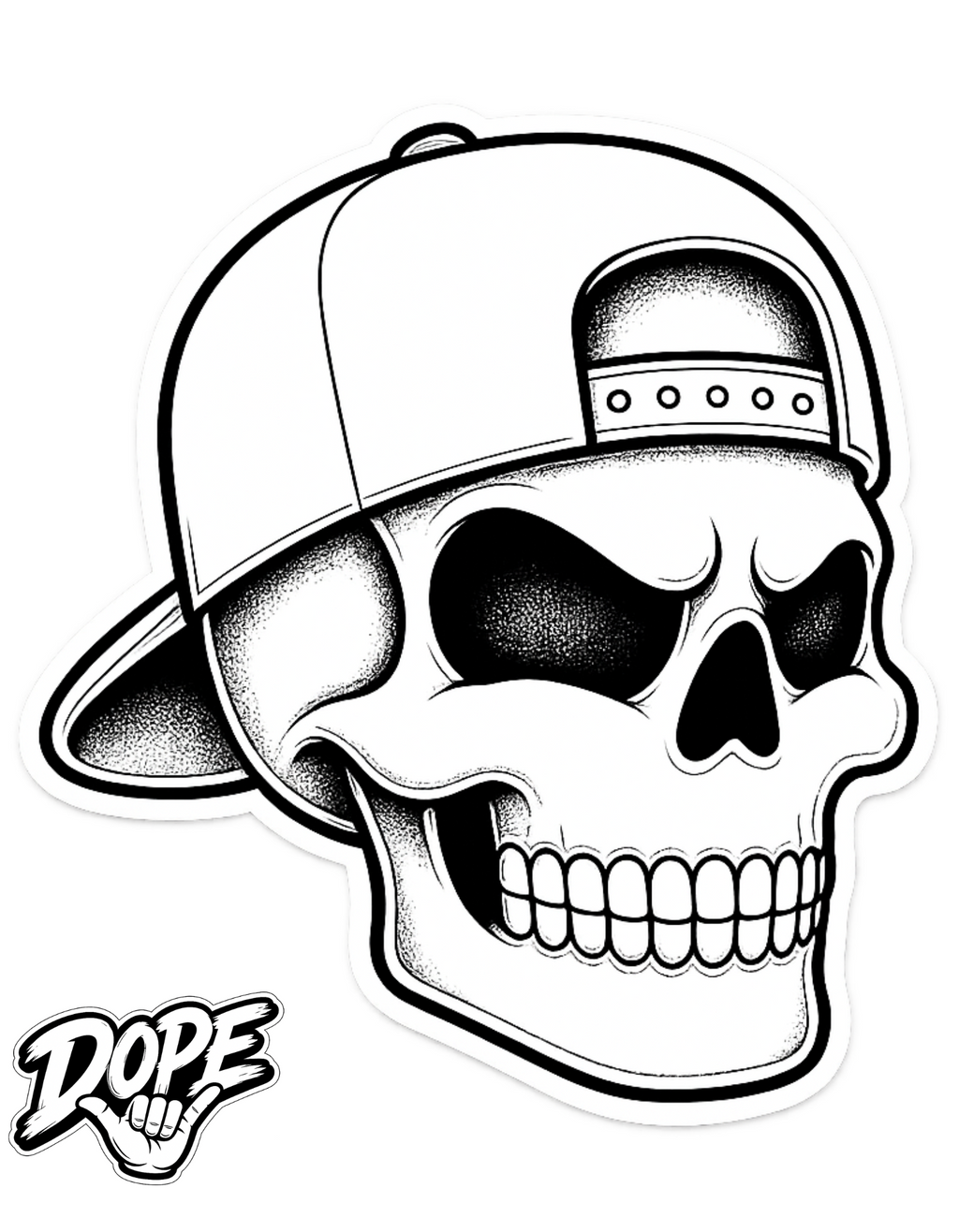 DOPE Snapback Skull Tee